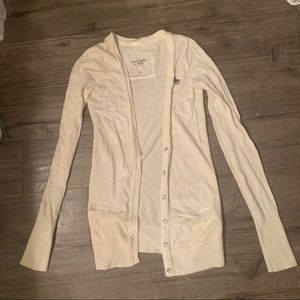 Abercrombie Cream Cardigan with Rhinestone Buttons